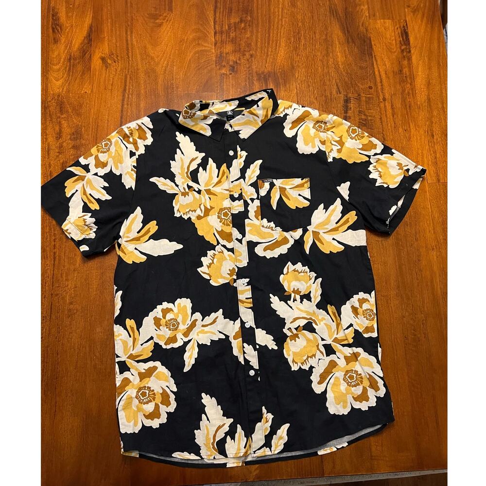 Volcom men’s short sleeve button down Hawaiian shirt 100% cotton SZ XL